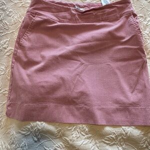 Women's Pink Seersucker Striped Mini Skirt - Casual A-Line built in shorts